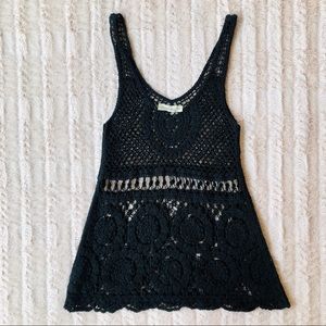 Black Crochet Top